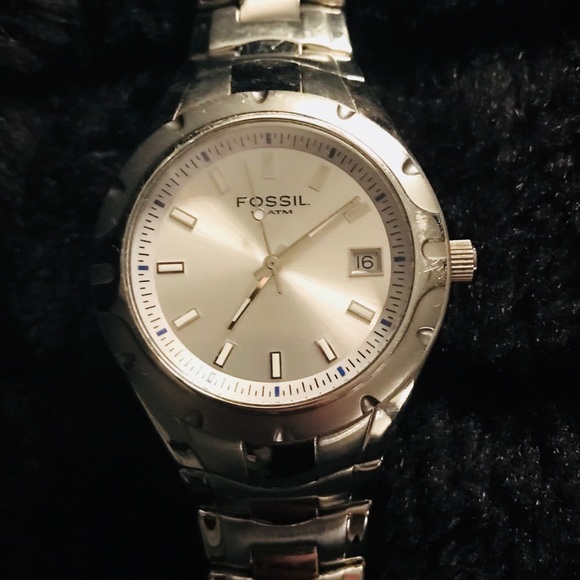 Men’s fossil watch - silver + white face - Picture 1 of 6